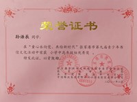 吕洋 、孙语辰、 陈仁昊同学在张家港市第九届青少年书信活动中获优秀奖