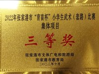 学校获评2022年张家港市育苗杯小学生武术比赛集体三等奖