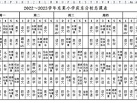 2022～2023学年东莱小学庆东分校总课表