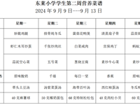 每周菜谱（2024年9月9日---9月13日）