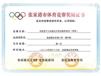 我校薄宇航等同学在张家港市射击团体和个人比赛中获奖