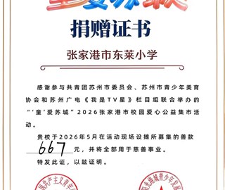 我校在“童爱苏城”活动中募捐善款